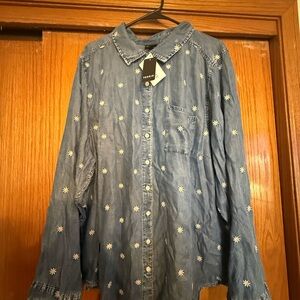 Torrid Denim Blue Floral Men's Shirt